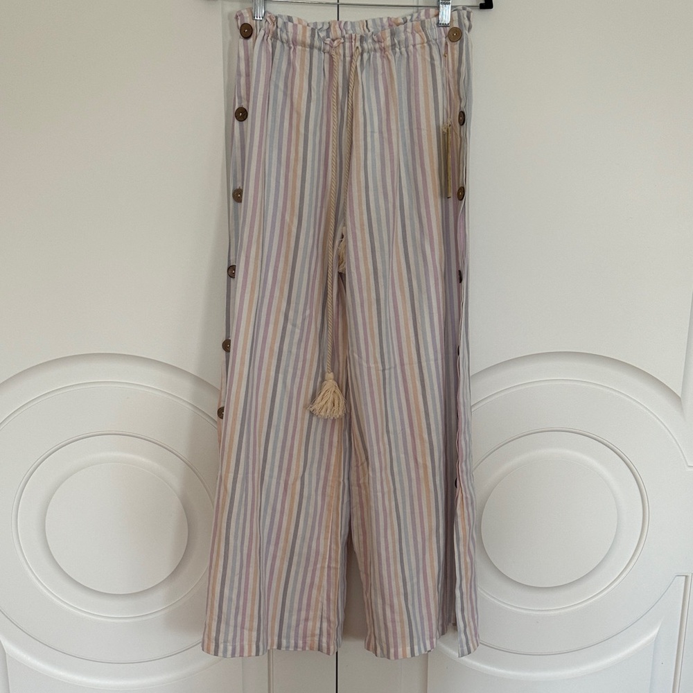 Vintage Havana Striped Wide Leg Pants - Multi Colored